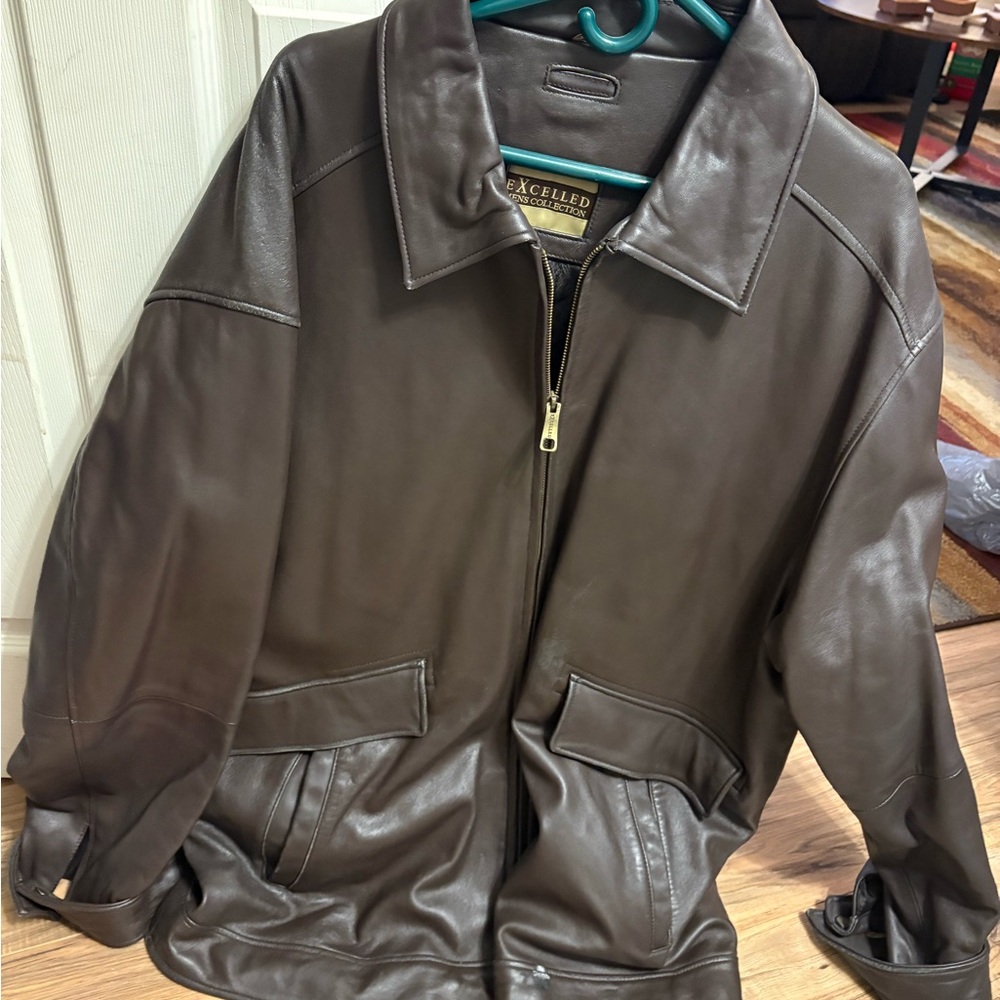 Men's Brown genuine Leather Jacket- vintage